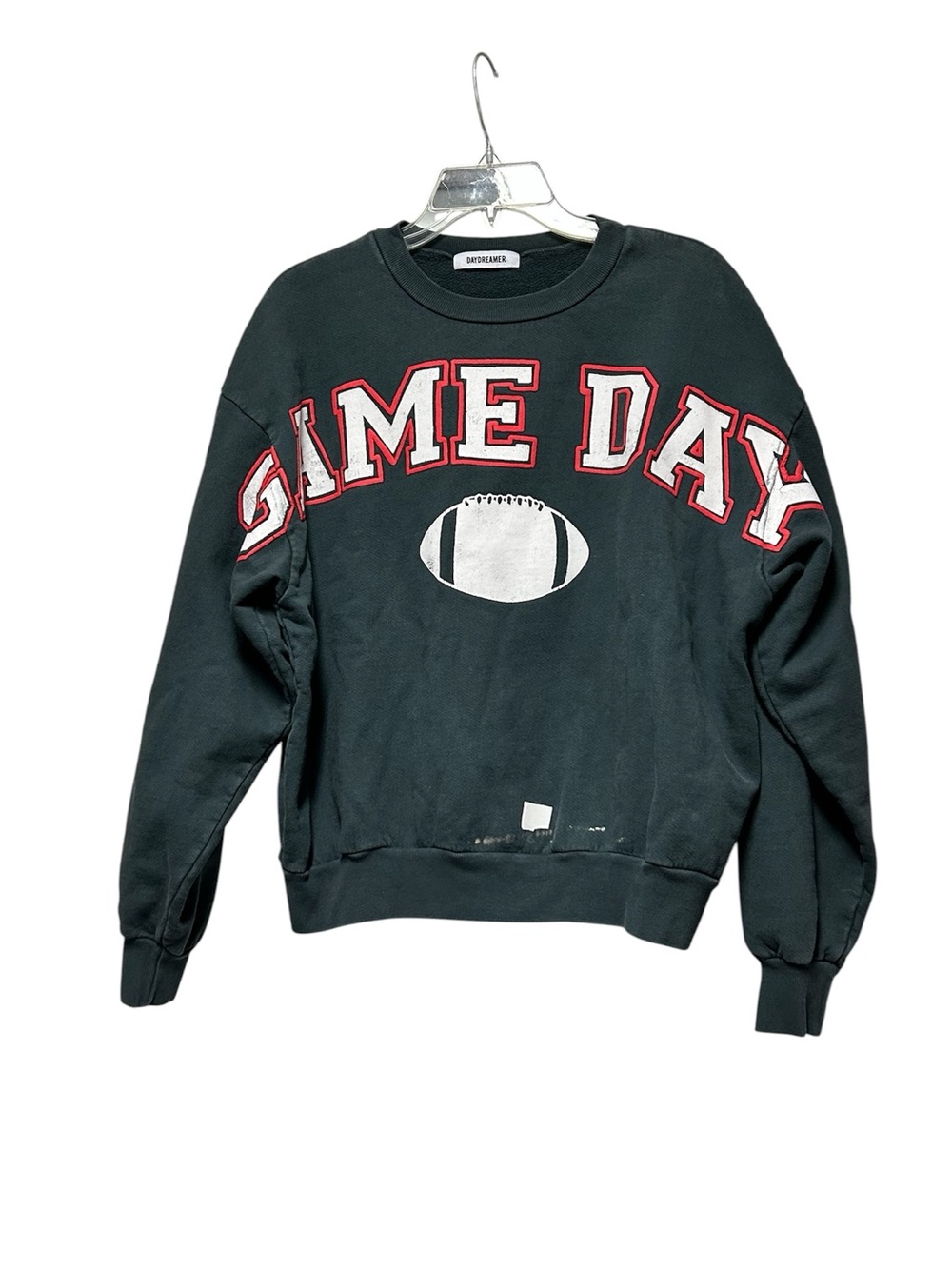 DAYDREAMER GAME DAY VINTAGE BLACK COTTON CREWNECK SWEATSHIRT